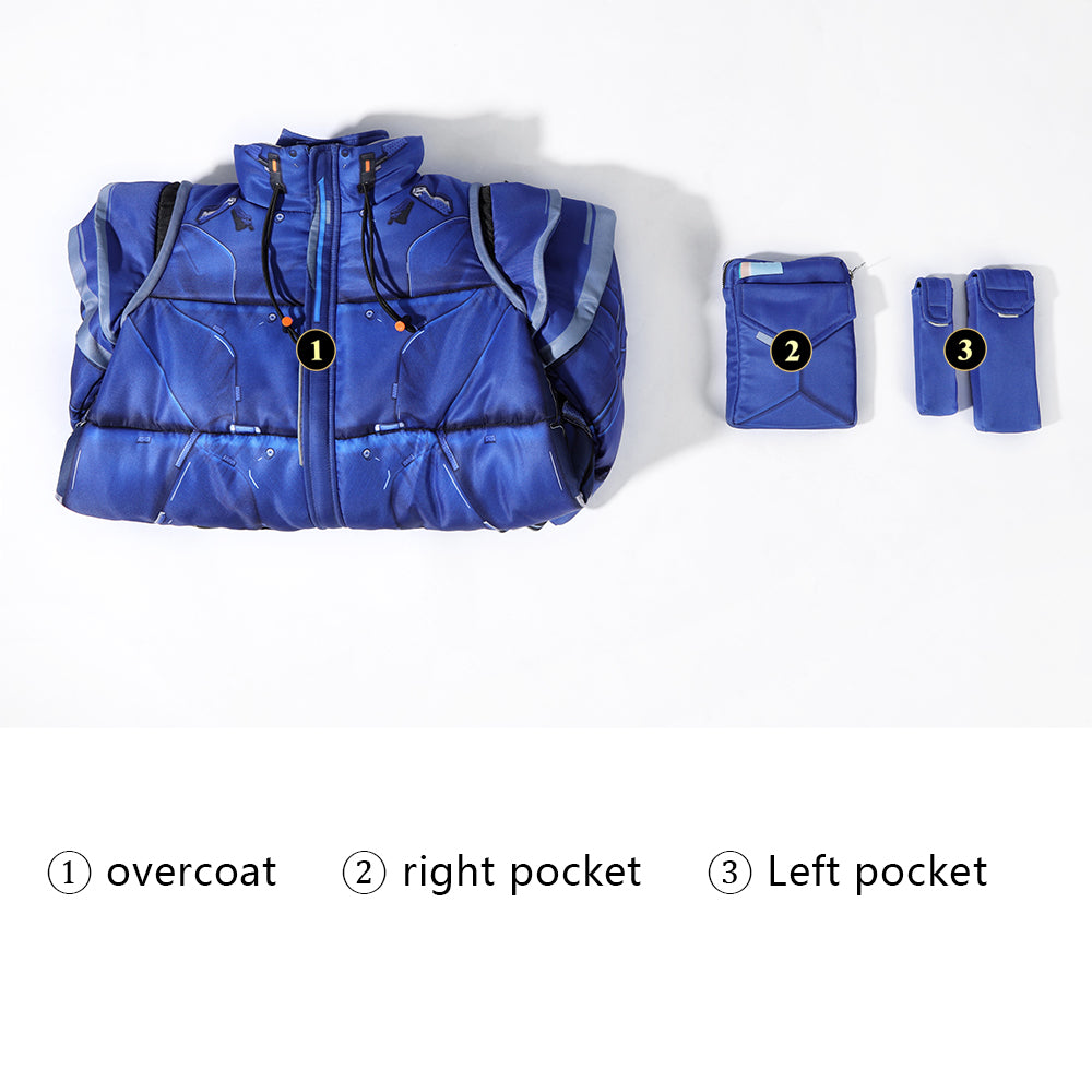 Kids Diana Cosplay Pragmata Diana Cosplay Costume Blue Cotton Jacket Suit ACcosplay