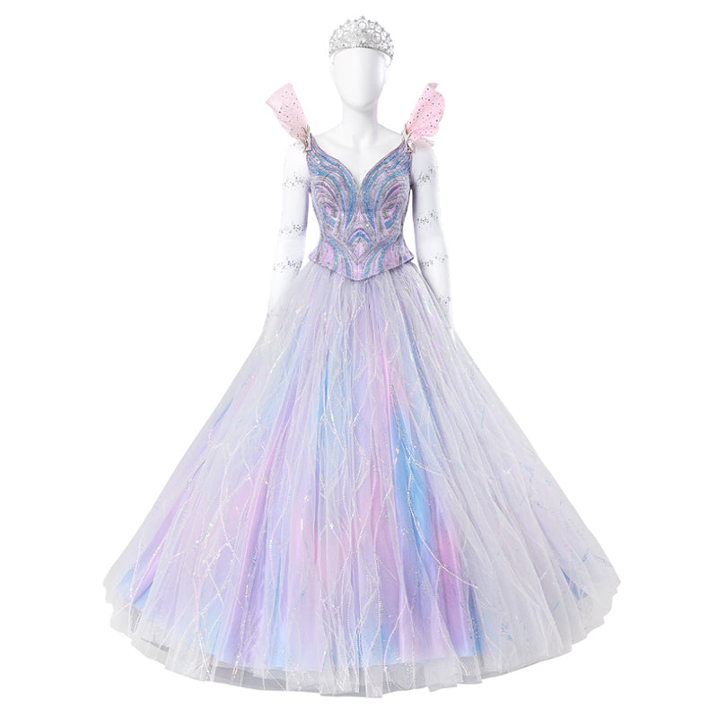Deluxe Wicked For Good Glinda Cosplay Costume Purple Dress Halloween Outfit ACcosplay