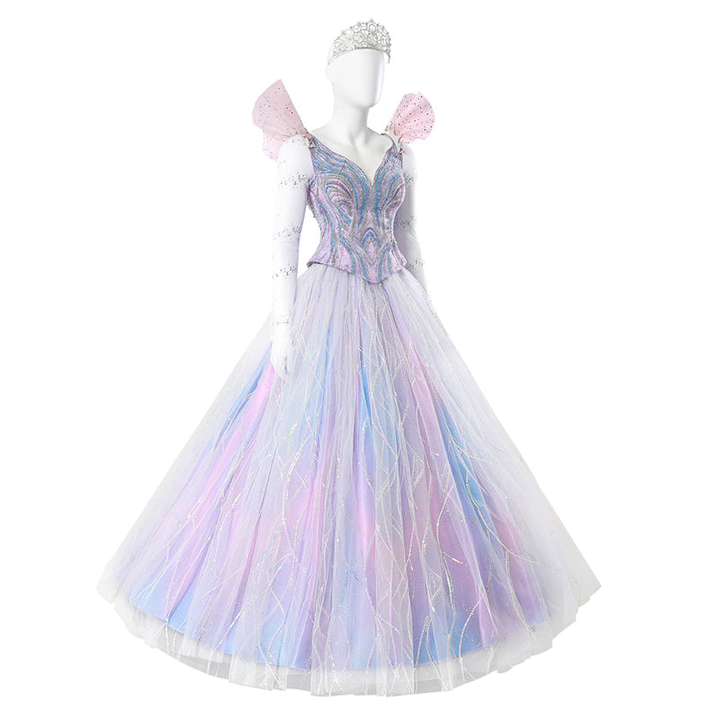 Deluxe Wicked For Good Glinda Cosplay Costume Purple Dress Halloween Outfit ACcosplay