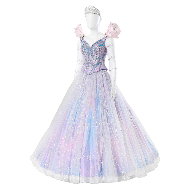 Deluxe Wicked For Good Glinda Cosplay Costume Purple Dress Halloween Outfit ACcosplay