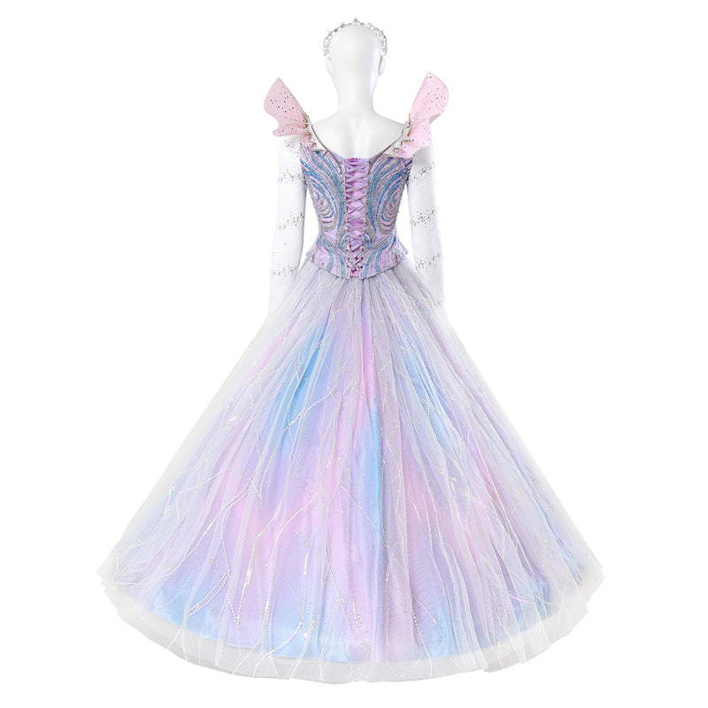 Deluxe Wicked For Good Glinda Cosplay Costume Purple Dress Halloween Outfit ACcosplay
