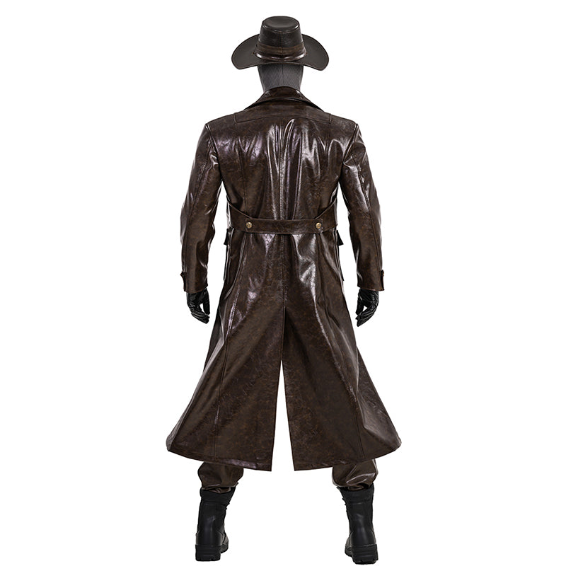 Spider Man Noir Cosplay Costume Brown Leather Halloween Outfit ACcosplay