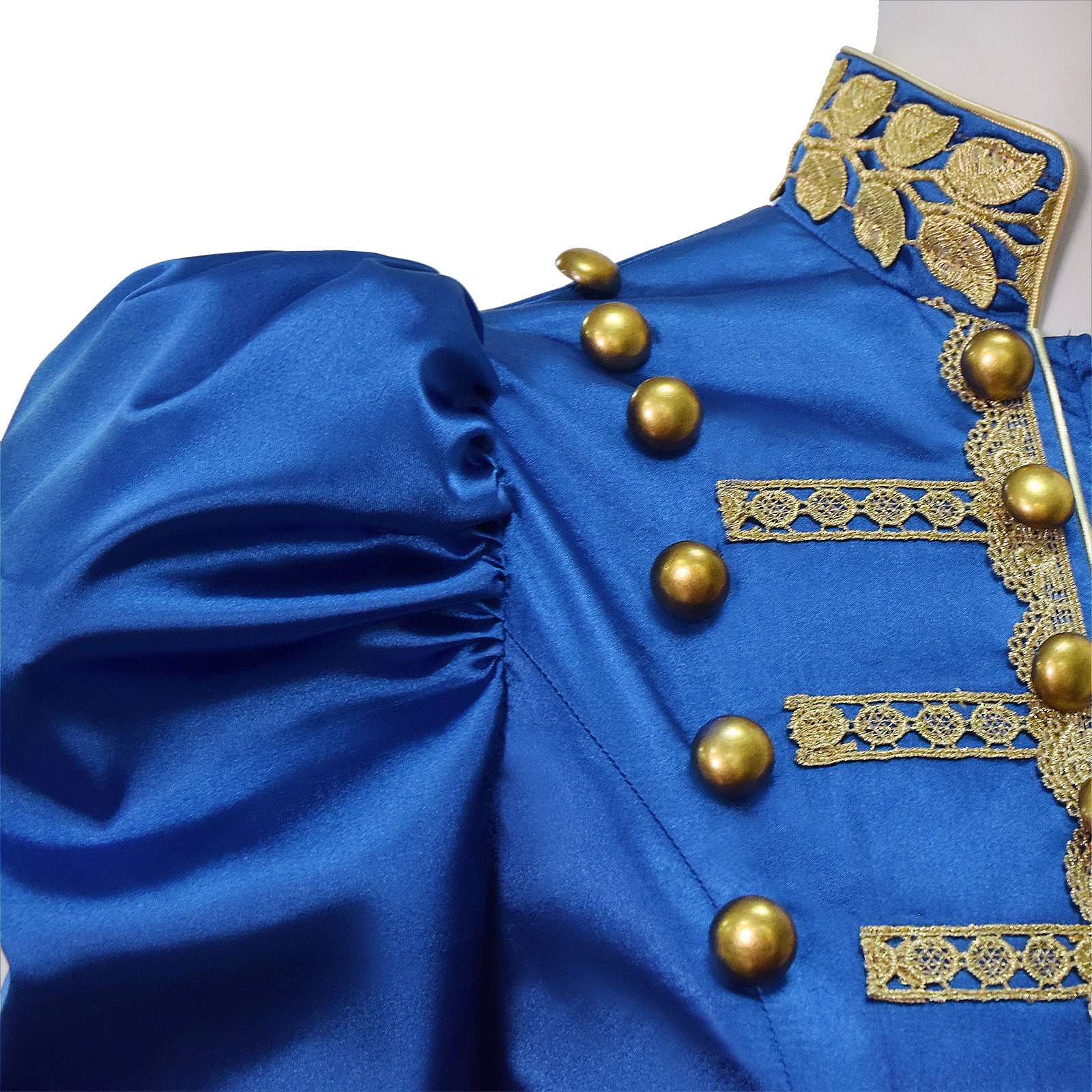 Baroque Cosplay Costume Royal Blue Military Tailcoat Performance Dress Lady Halloween Suit