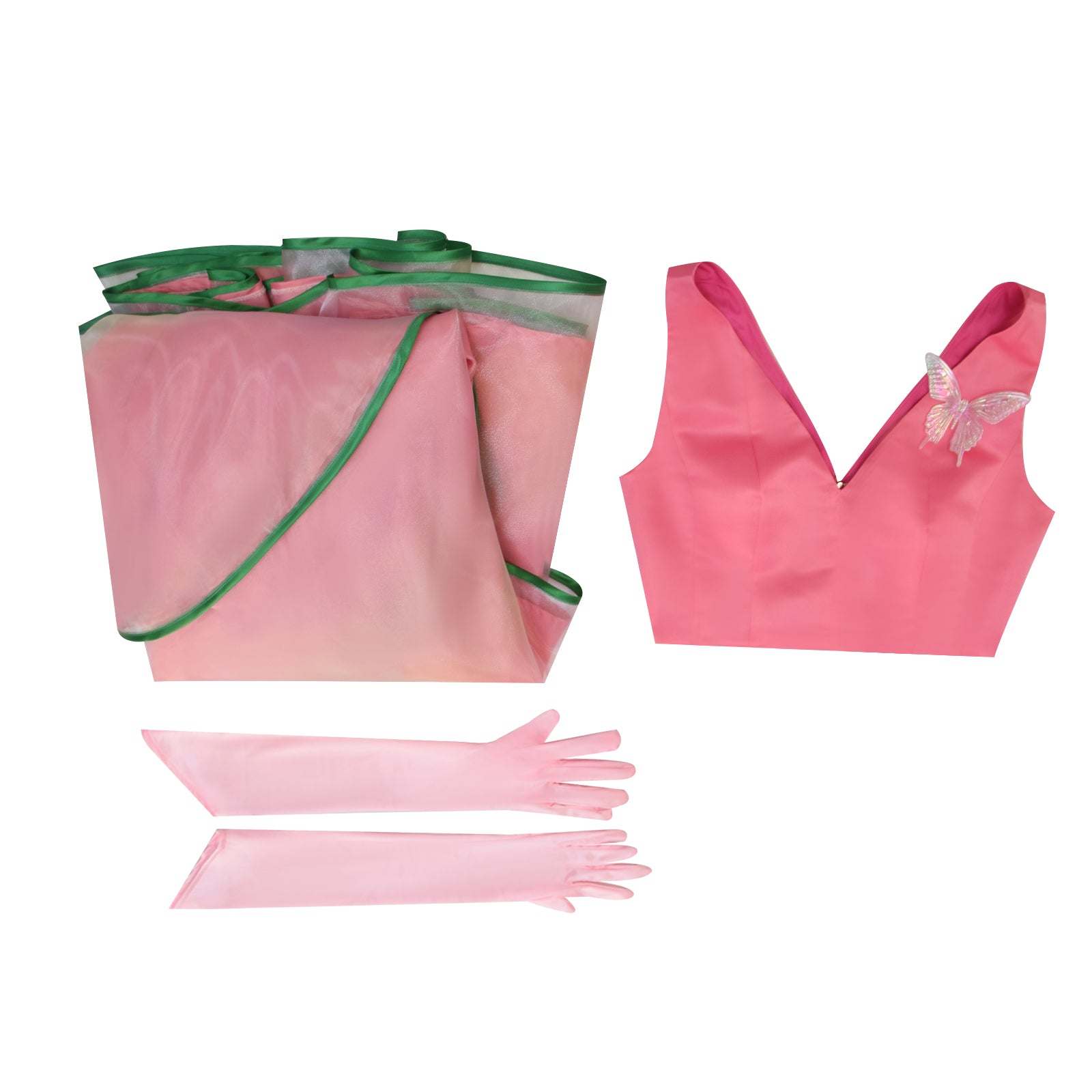 Wicked Witch Glinda Cosplay Costume Pink Dress Halloween Outfit ACcosplay