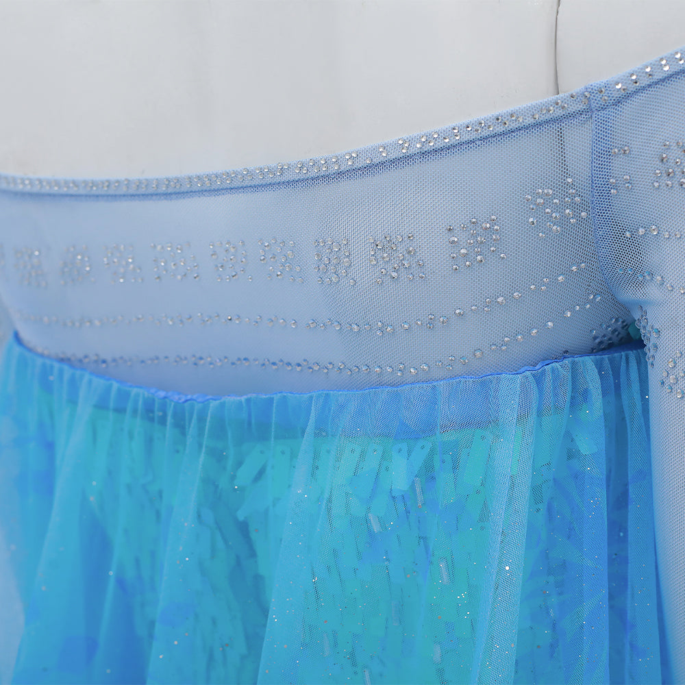 Deluxe Frozen 2 Elsa Cosplay Costume Blue Dress Halloween Outfit ACcosplay