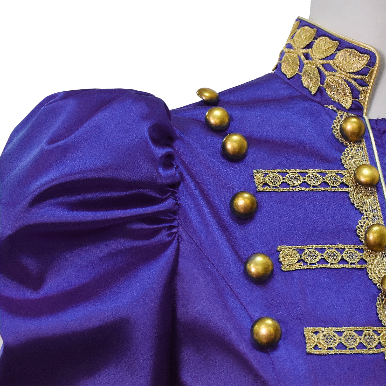 Baroque Cosplay Costume Royal Purple Military Tailcoat Performance Dress Lady Halloween Suit