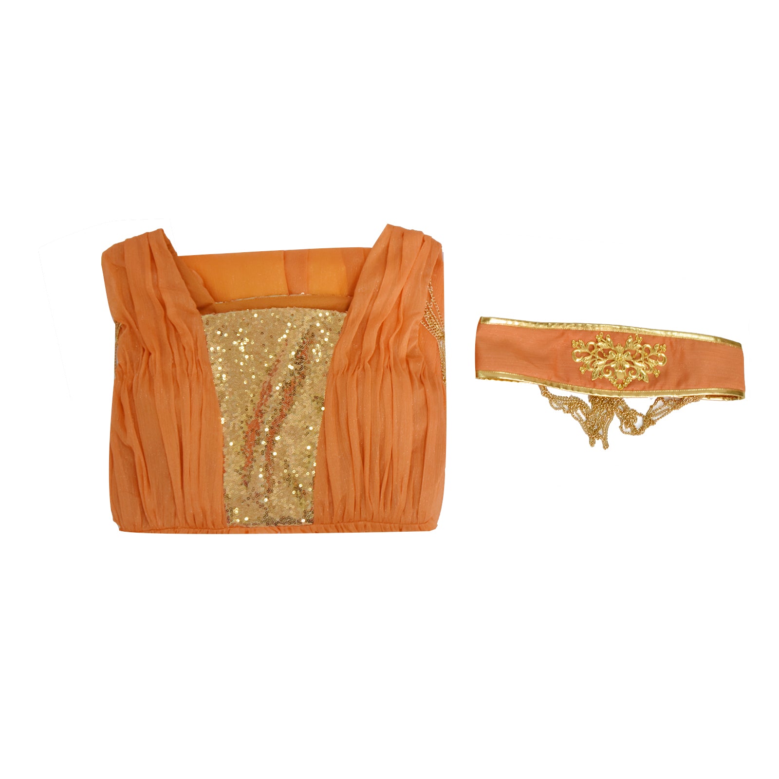 The Lord of the Rings Return of the King Galadriel Elf Queen Orange Maxi Dress ACcosplay