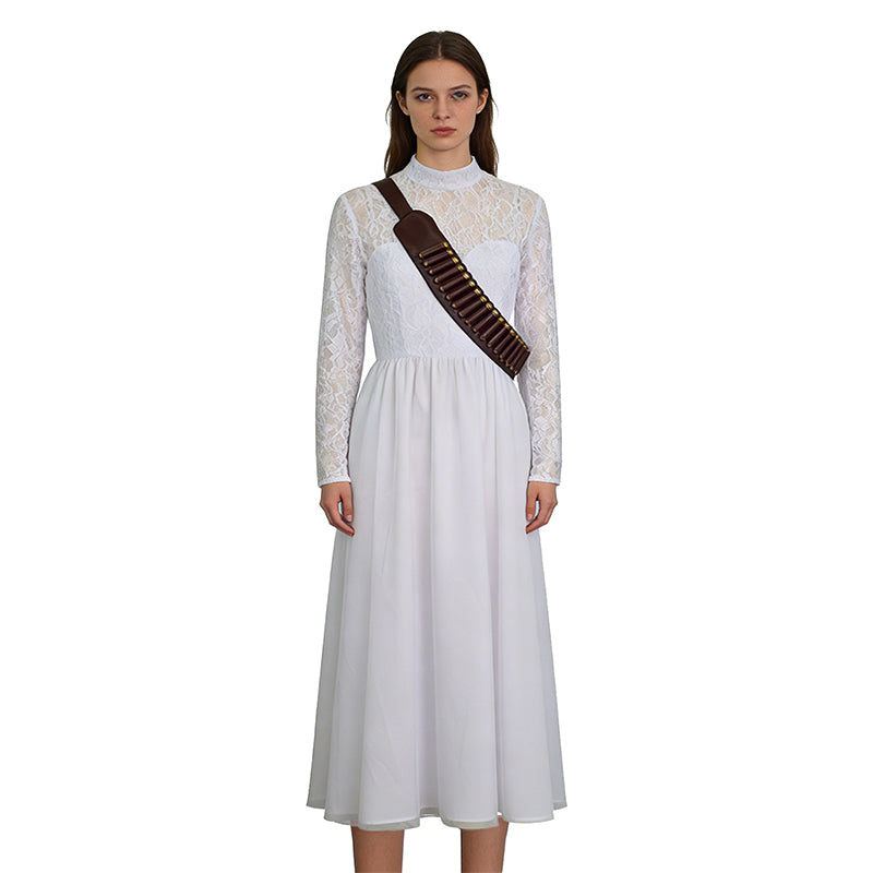 Ready Or Not Grace Cosplay Costume White Wedding Dress Halloween Suit ACcosplay, Female / XL