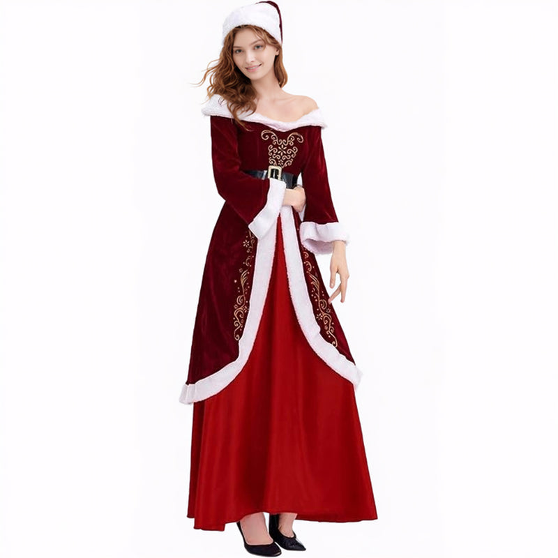 Christmas Santa Claus Costume Christmas Day Costumes Party Suit Male And Female Accosplay