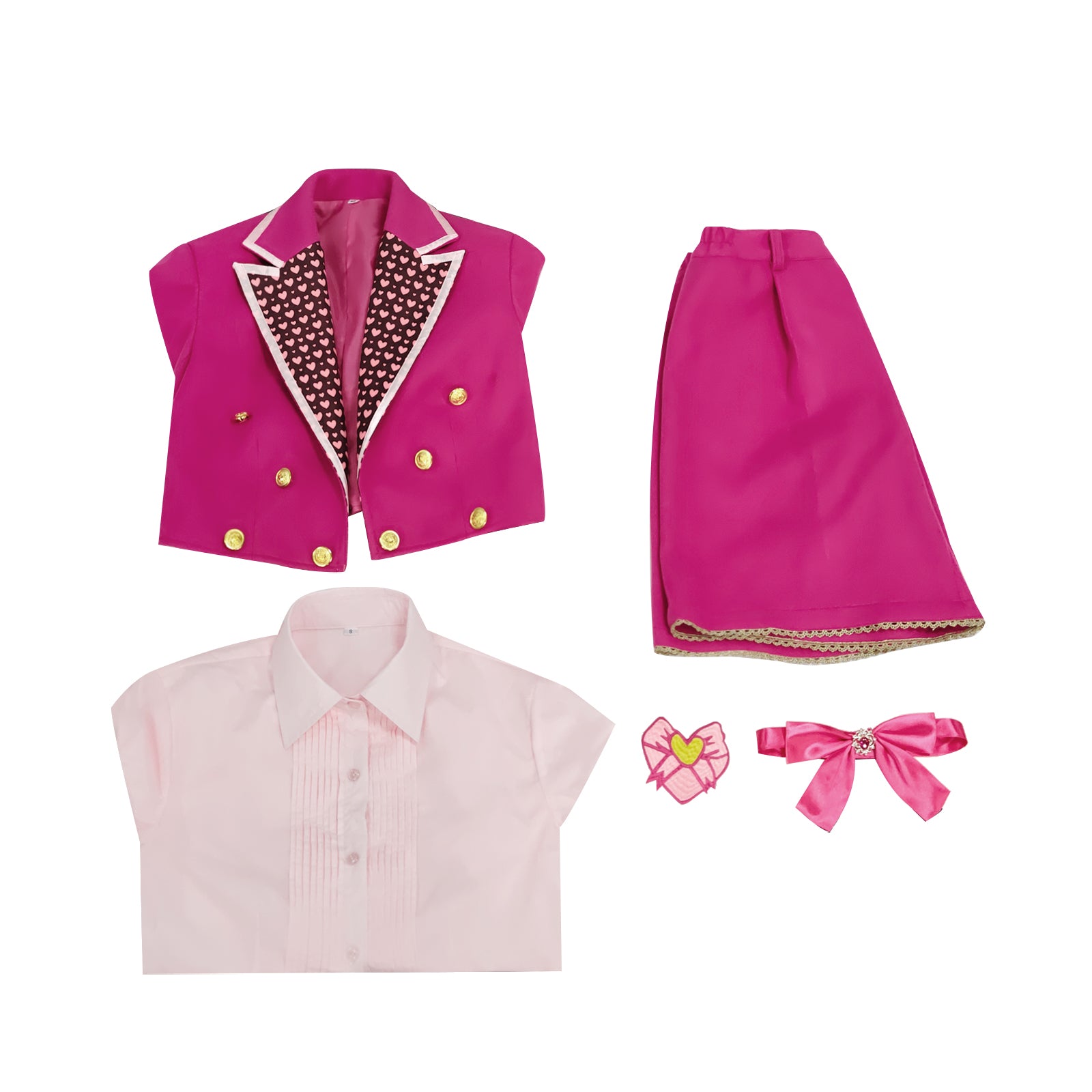 Descendants Wicked Wonderland Pink Hearts Cosplay Costume Halloween Fancy Suit ACcosplay