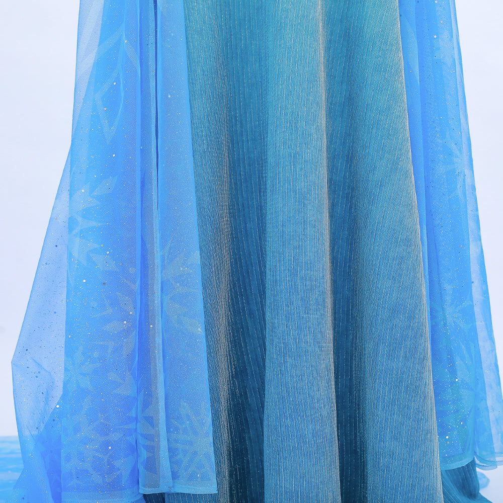 Deluxe Frozen 2 Elsa Cosplay Costume Blue Dress Halloween Outfit ACcosplay