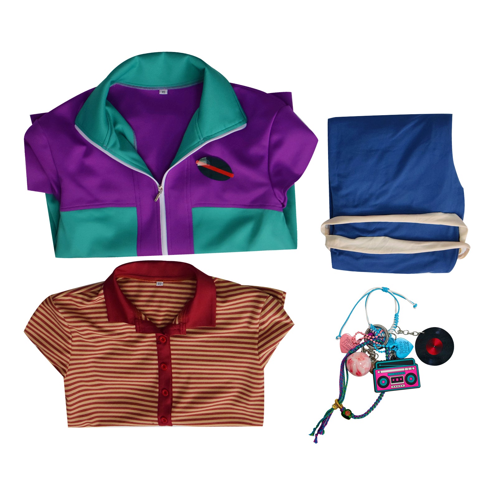 Adult Forgotten Island Raissa Cosplay Costume Green Purple Disco Halloween Outfit