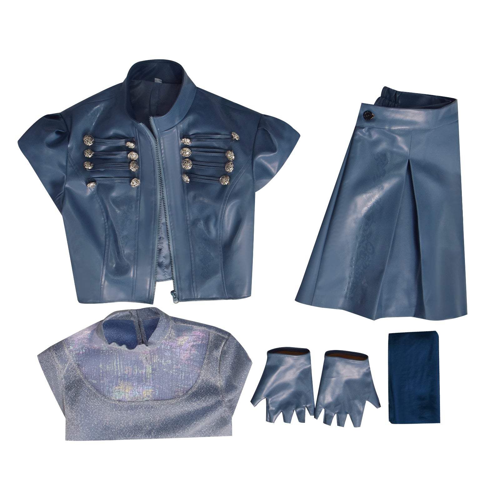 Descendants 5 Chloe Charming Cosplay Costume Blue Halloween Outfit ACcosplay