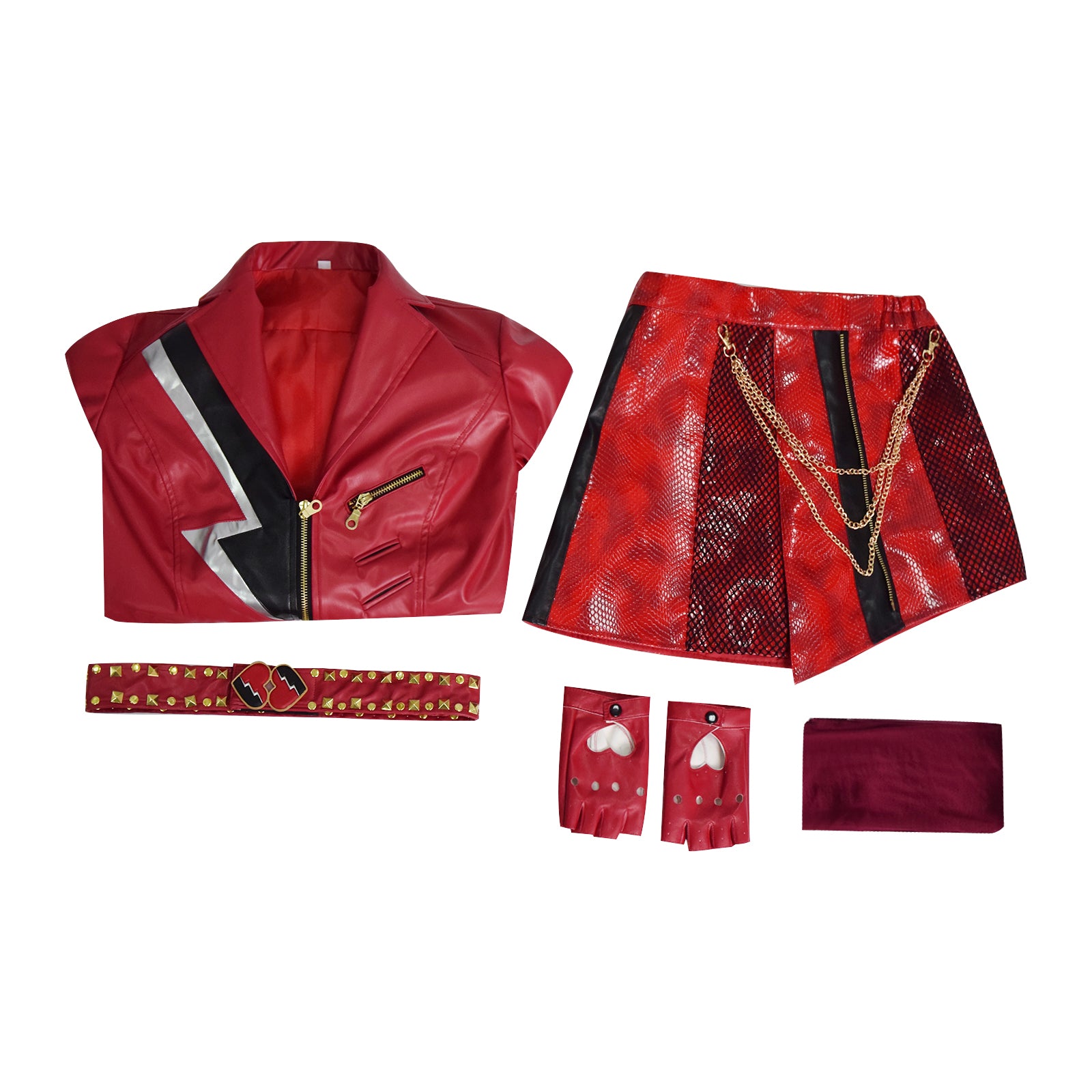 Descendants The Rise of Red Cosplay Costume Red Leather Suit ACcosplay