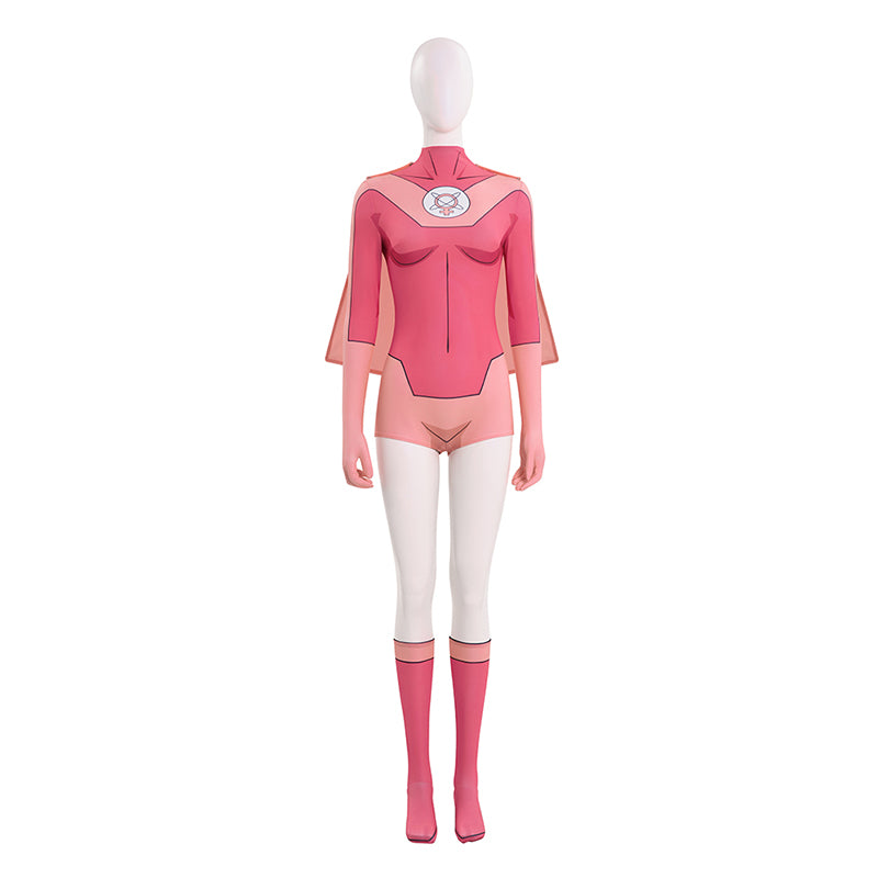 Invincible Atom Eve Cosplay Costume Halloween Pink Jumpsuit ACcosplay