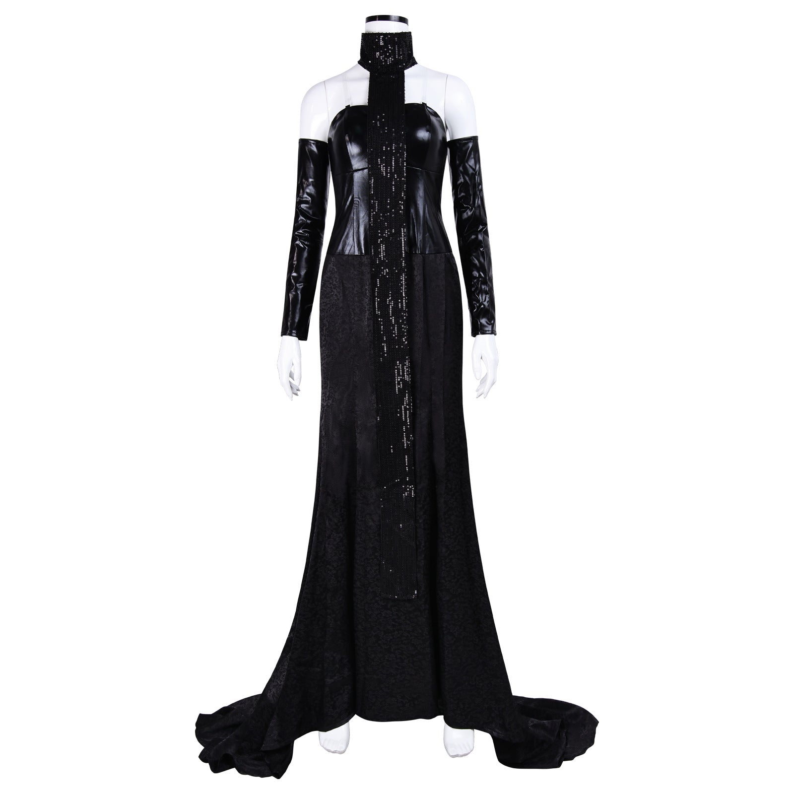 Star Wars Padme Amidala Black Gown Cosplay Costume with Train Party Suit ACcosplay