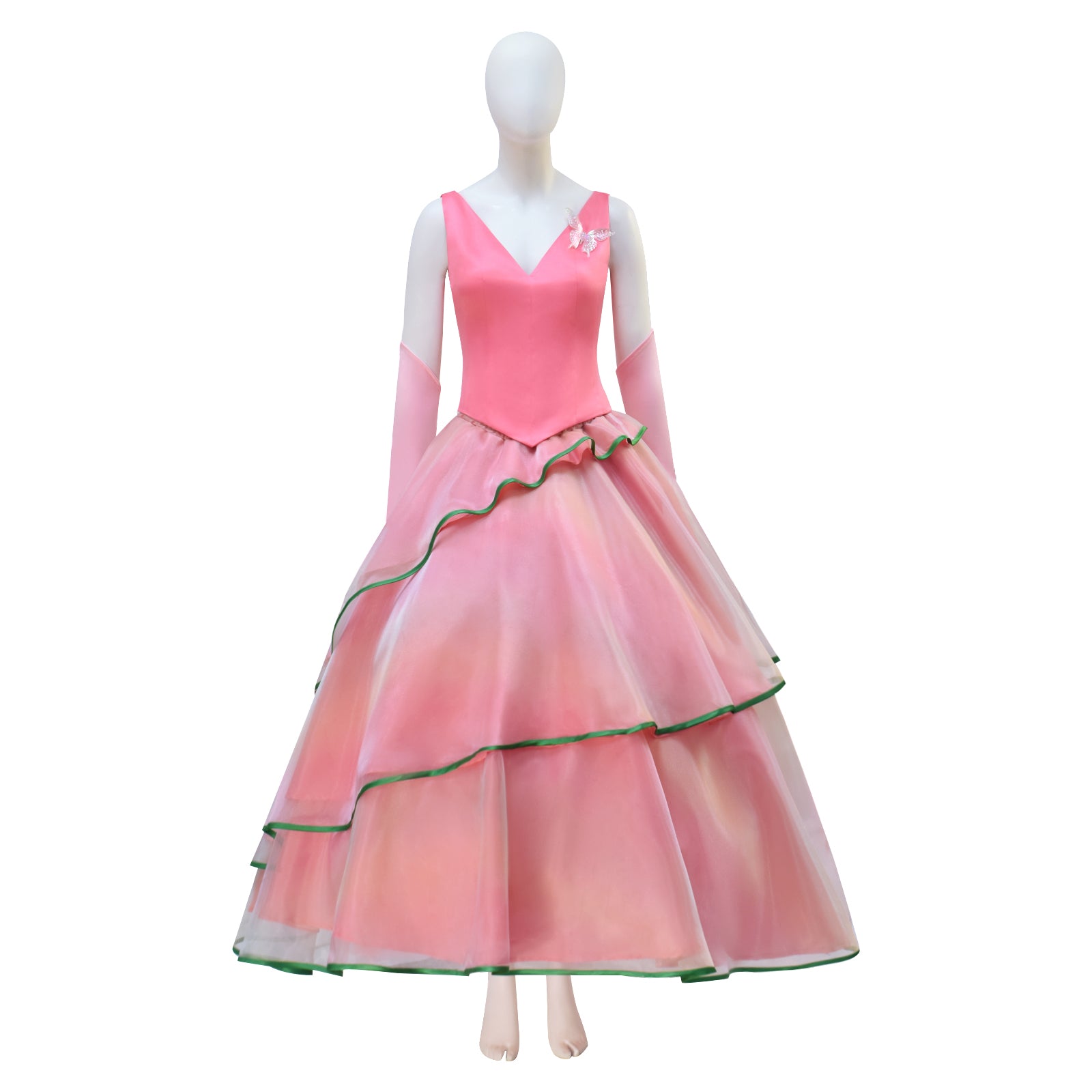 Wicked Witch Glinda Cosplay Costume Pink Dress Halloween Outfit ACcosplay, Kid / 6T(120cm) / Full Set + Pannier Wicked Witch Glinda Cosplay Costume Pink Dress Halloween Outfit ACcosplay, Kid / 6T(120cm) / Full Set + Pannier