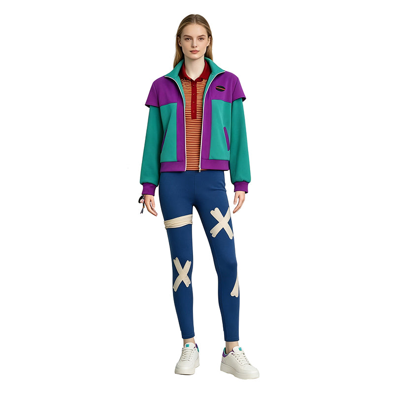 Adult Forgotten Island Raissa Cosplay Costume Green Purple Disco Halloween Outfit