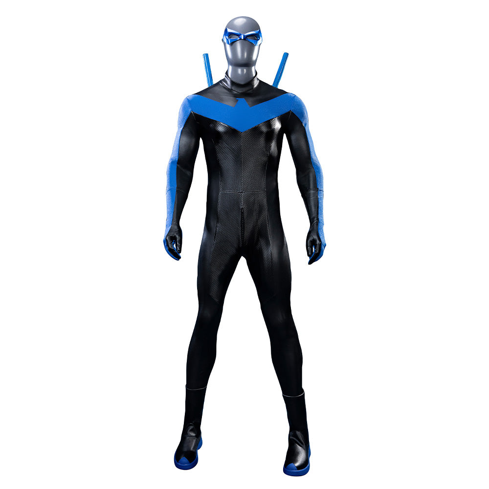 Deluxe Dick Grayson Nightwing Cosplay Costume Nightwing Leather Jumpsuit ACcosplay