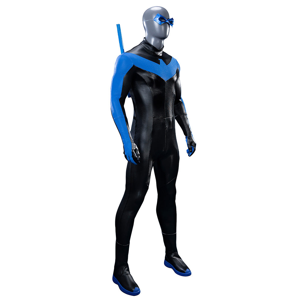 Deluxe Dick Grayson Nightwing Cosplay Costume Nightwing Leather Jumpsuit ACcosplay
