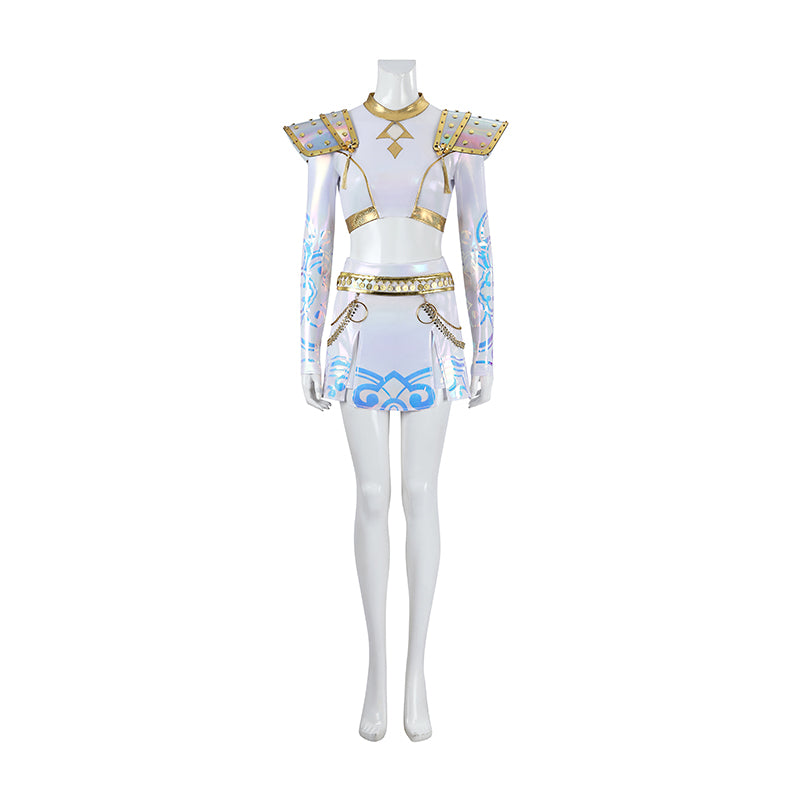 Kpop Demon Hunters Zoey Cosplay Costume Golden White Performance Dance Halloween Suit