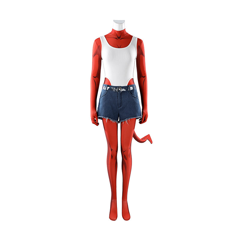 Dispatch Malevola Cosplay Costume Red Jumpsuit Halloween Outfit ACcosplay
