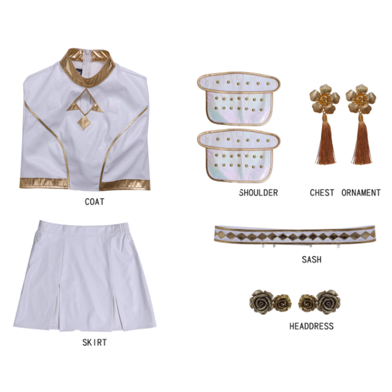 Kpop Demon Hunters Zoey Cosplay Costume Golden White Dance Halloween Suit ACcosplay