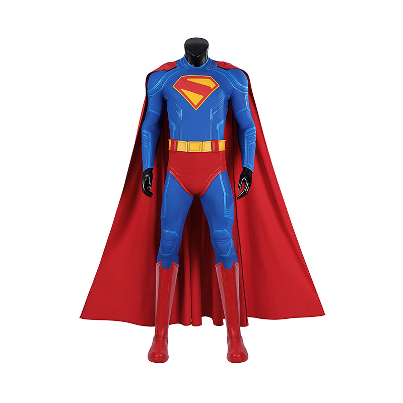 Superman Legacy Clark Kent Halloween Cosplay Costume Jumpsuit With Cape Shoes ACcosplay