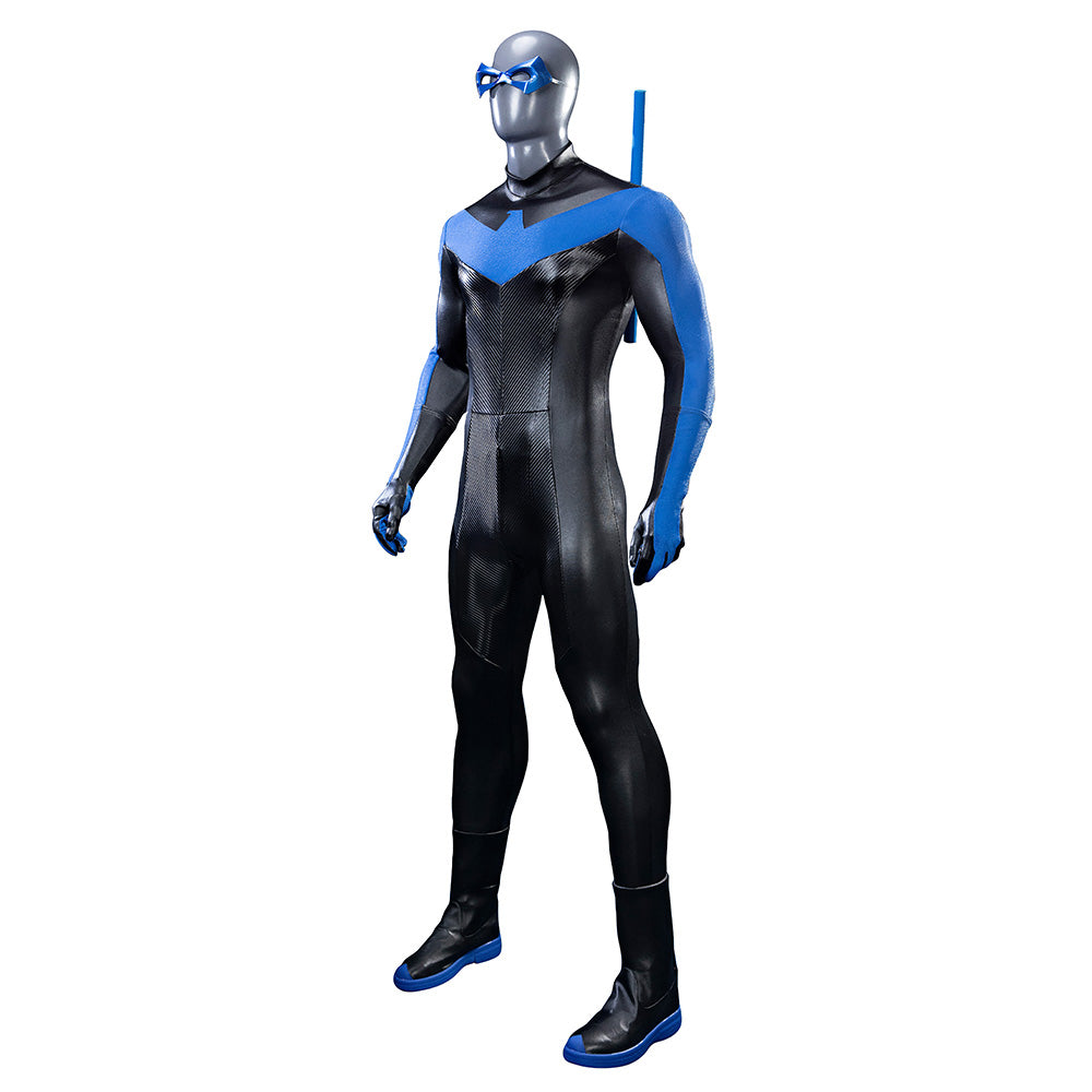 Deluxe Dick Grayson Nightwing Cosplay Costume Nightwing Leather Jumpsuit ACcosplay