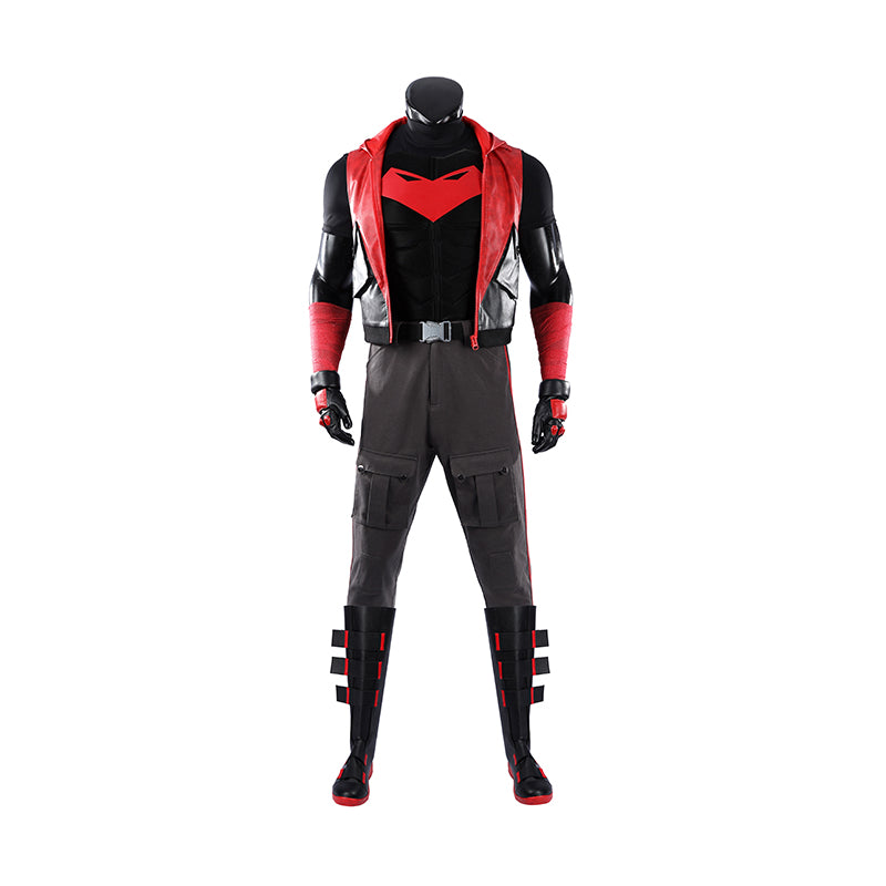 Red Hood Jason Todd Rebirth Cosplay Costume Red Leather Halloween Suit ACcosplay
