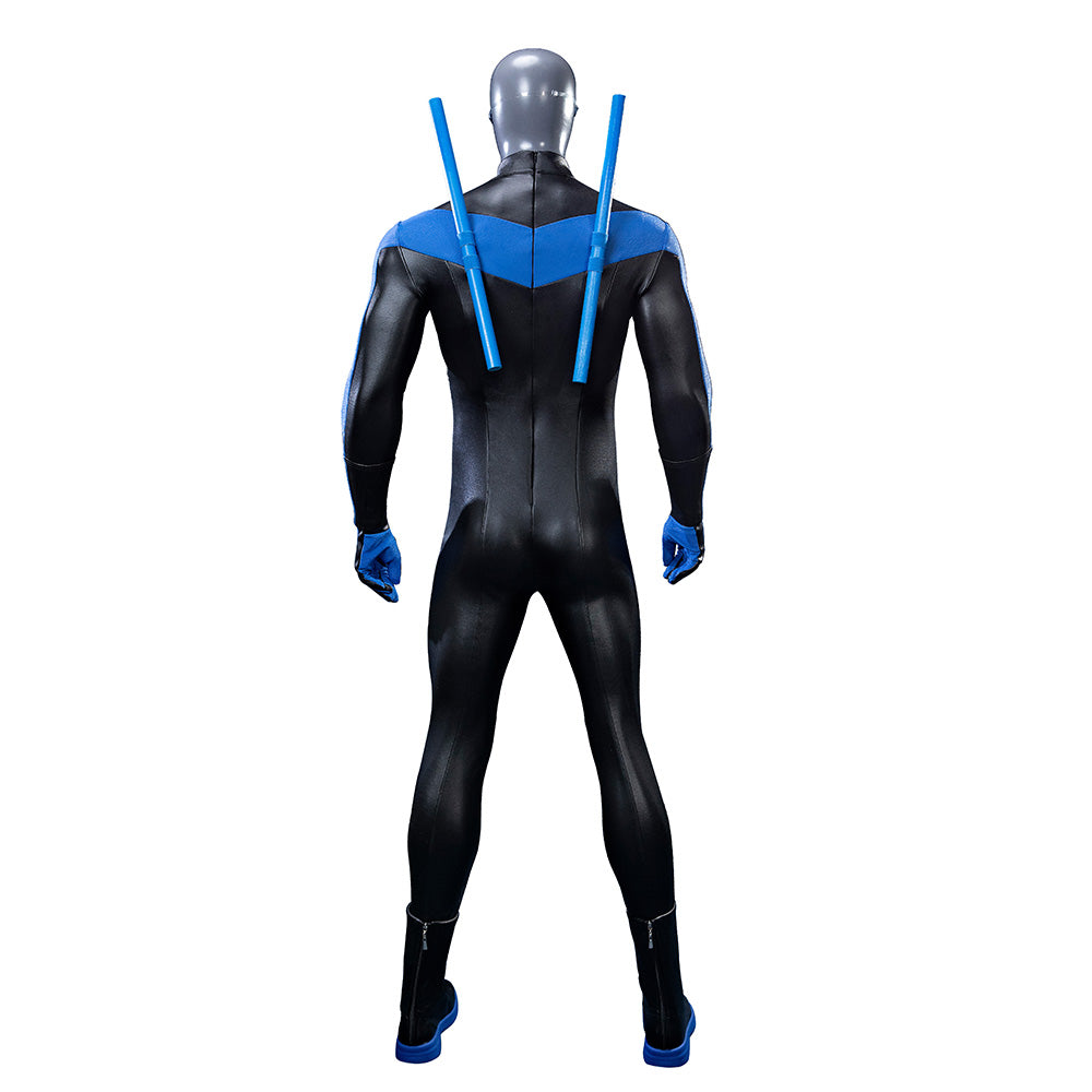 Deluxe Dick Grayson Nightwing Cosplay Costume Nightwing Leather Jumpsuit ACcosplay