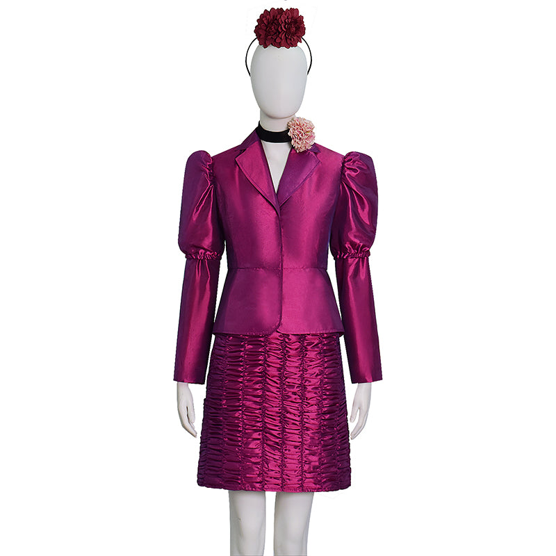The Hunger Games Effie Trinket Reaping Scene Cosplay Costume Purple Dress ACcosplay