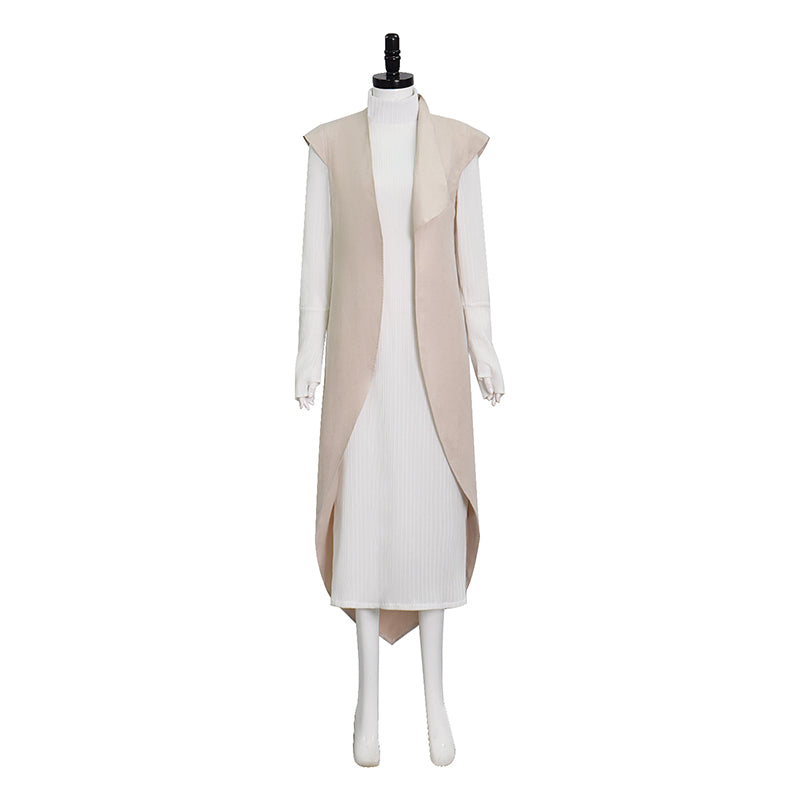 Star Wars Andor Mon Mothma Cosplay Costume Formal White Halloween Outfit ACcosplay