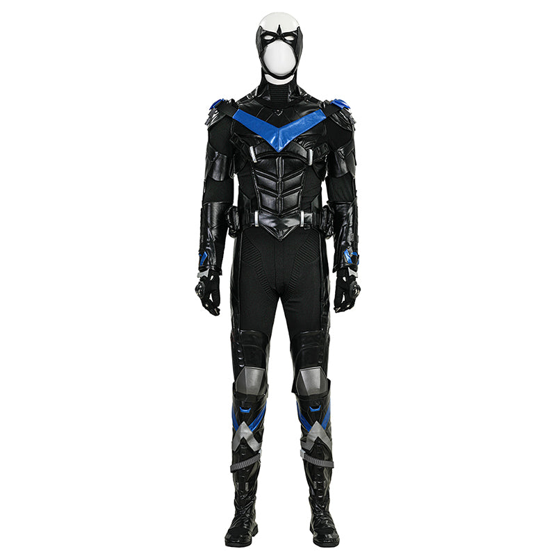 Nightwing Cosplay Arkham Knight Nightwing Cosplay Costume Nightwing Black Leather Suit
