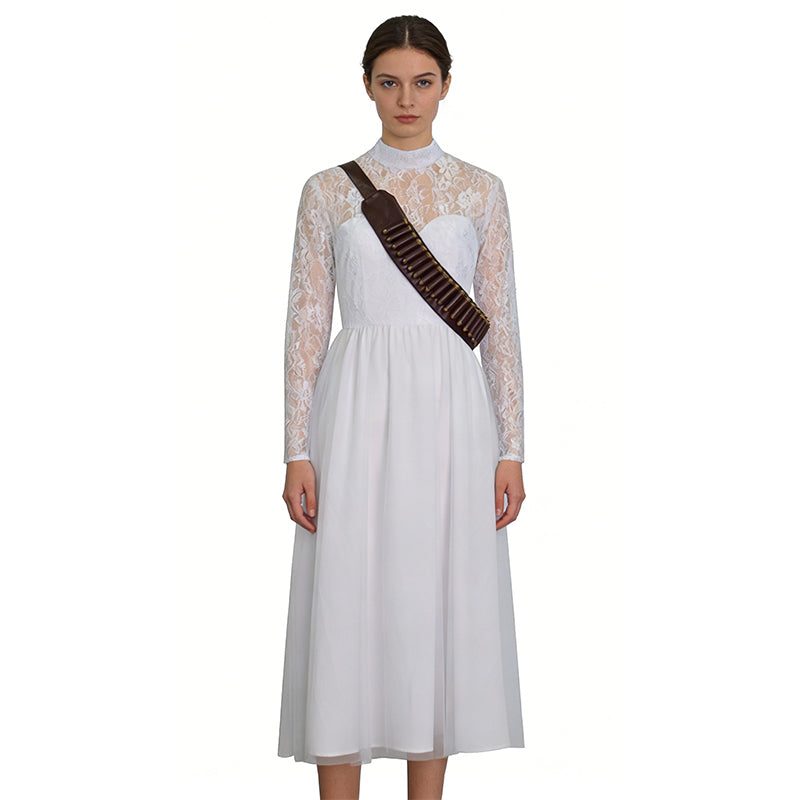 Ready Or Not Grace Cosplay Costume White Wedding Dress Halloween Suit ACcosplay