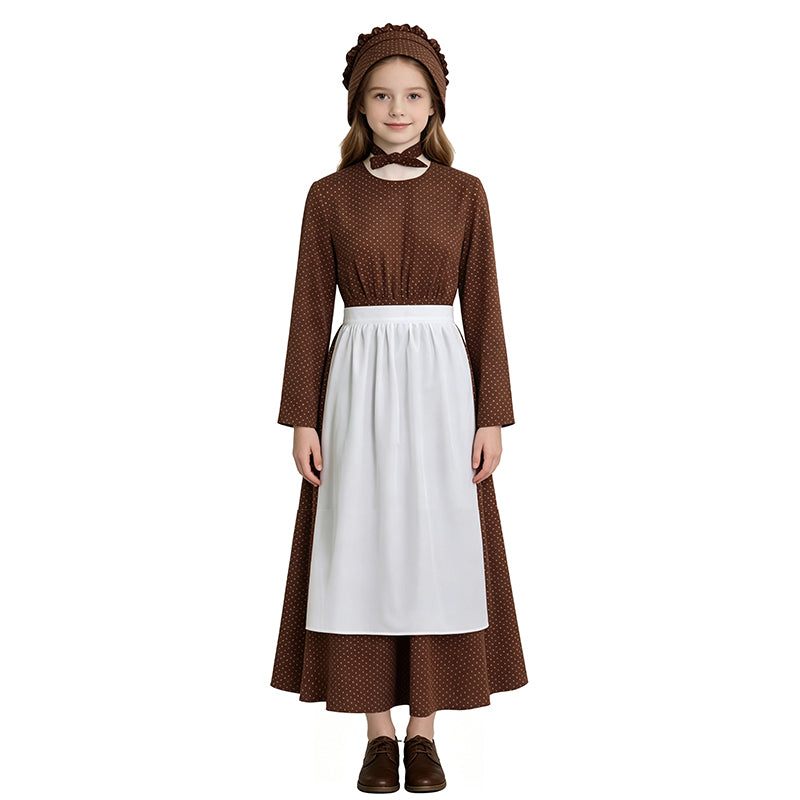 Lady Pioneer Girl Cosplay Costume Little House On The Prairie Halloween Outfit ACcosplay