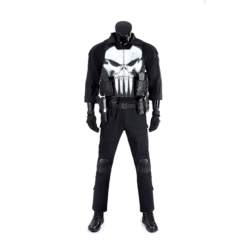 The Punisher Cosplay Costume Frank Castle Skull Suit One Last Kill Halloween ACcosplay