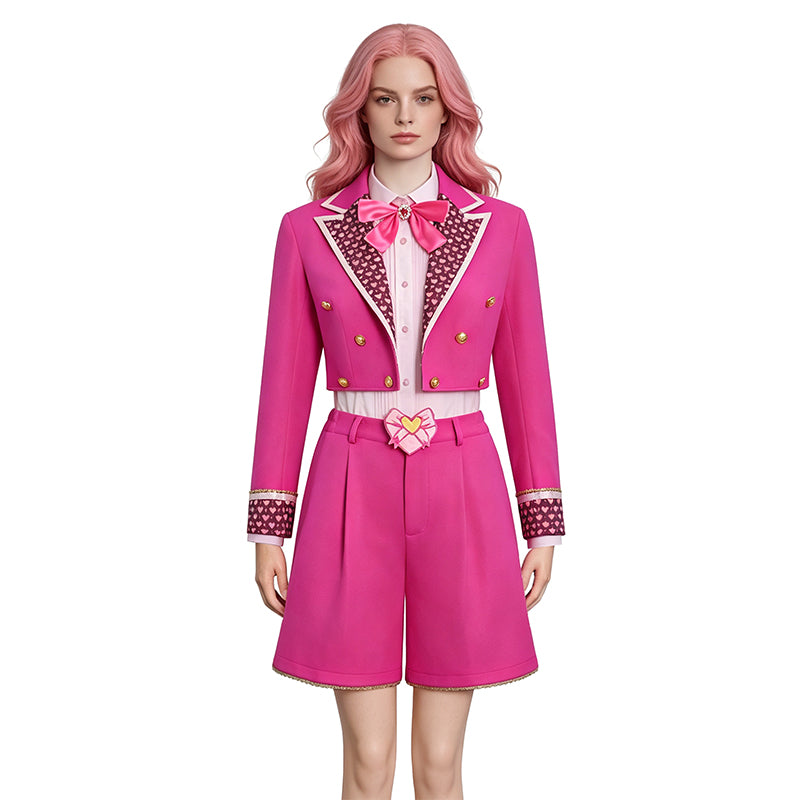Descendants Wicked Wonderland Pink Hearts Cosplay Costume Halloween Fancy Suit ACcosplay