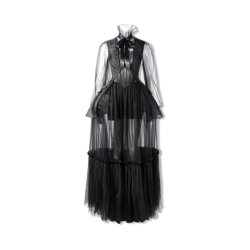 Wednesday Season 2 Wednesday Black Dance Mesh Dress Cosplay Costume ACcosplay
