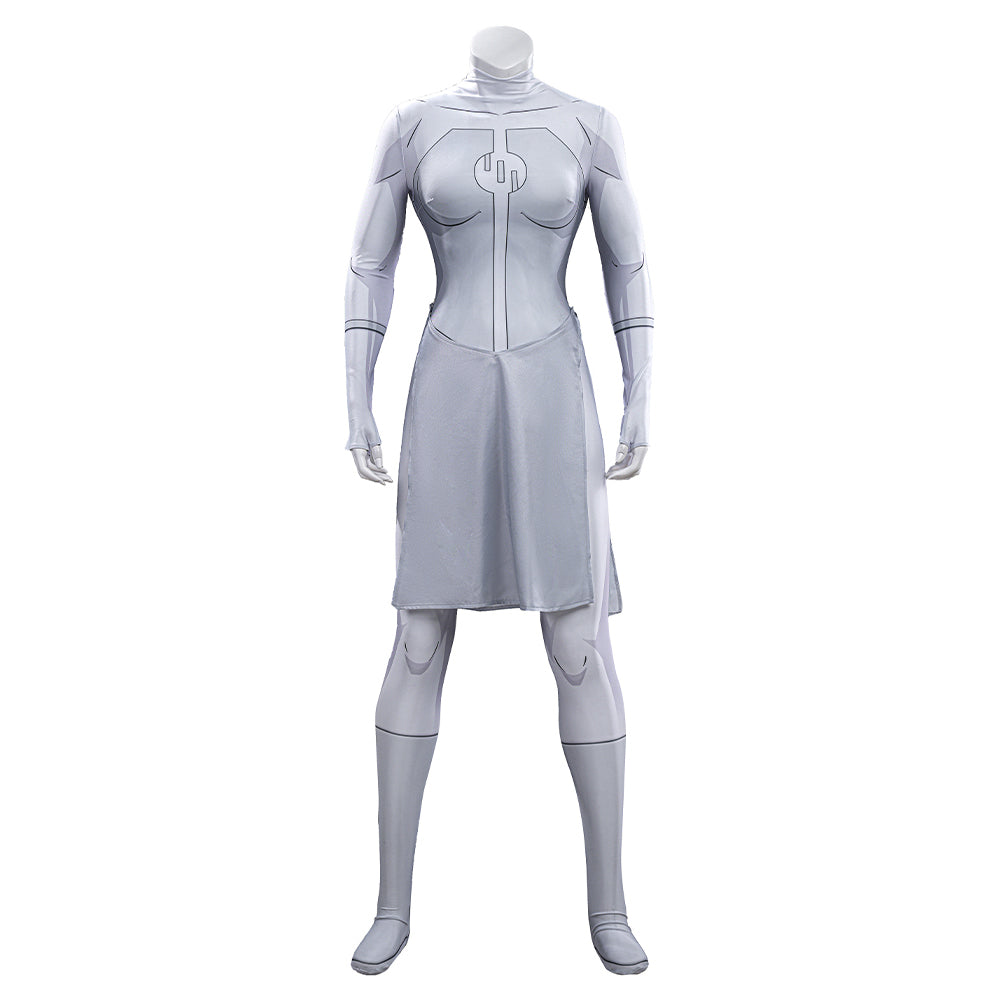 Invincible Anissa Cosplay Costume Viltrumite White Jumpsuit Halloween Outfit ACcosplay