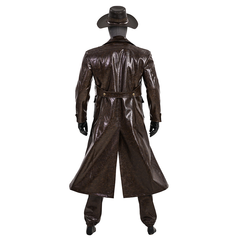 Spider Man Noir Cosplay Costume Brown Leather Halloween Outfit ACcosplay