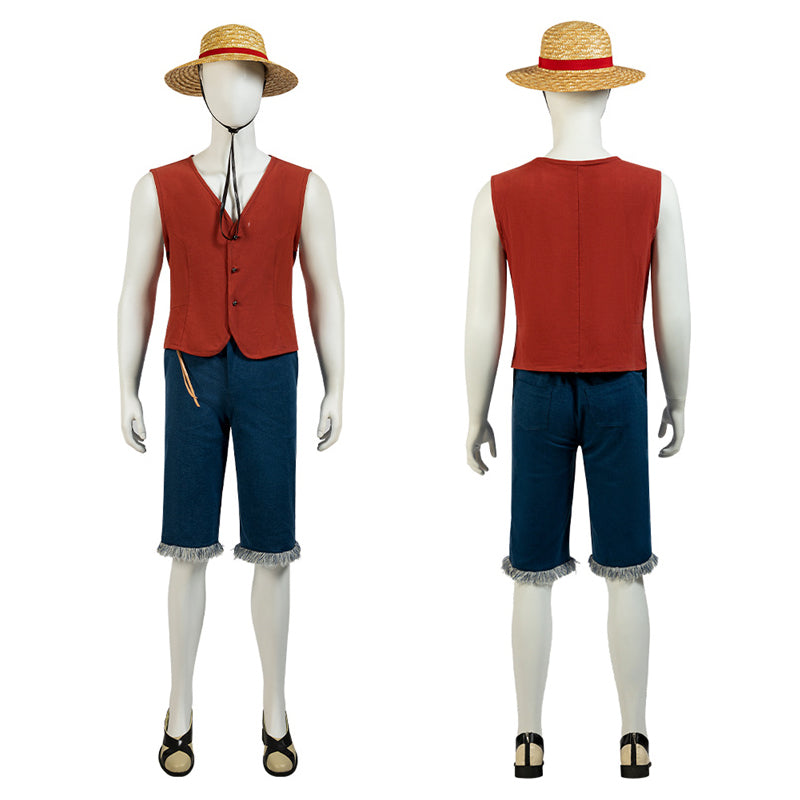 Men Kids Halloween Party One Piece Monkey·D·Luffy Suit Cosplay