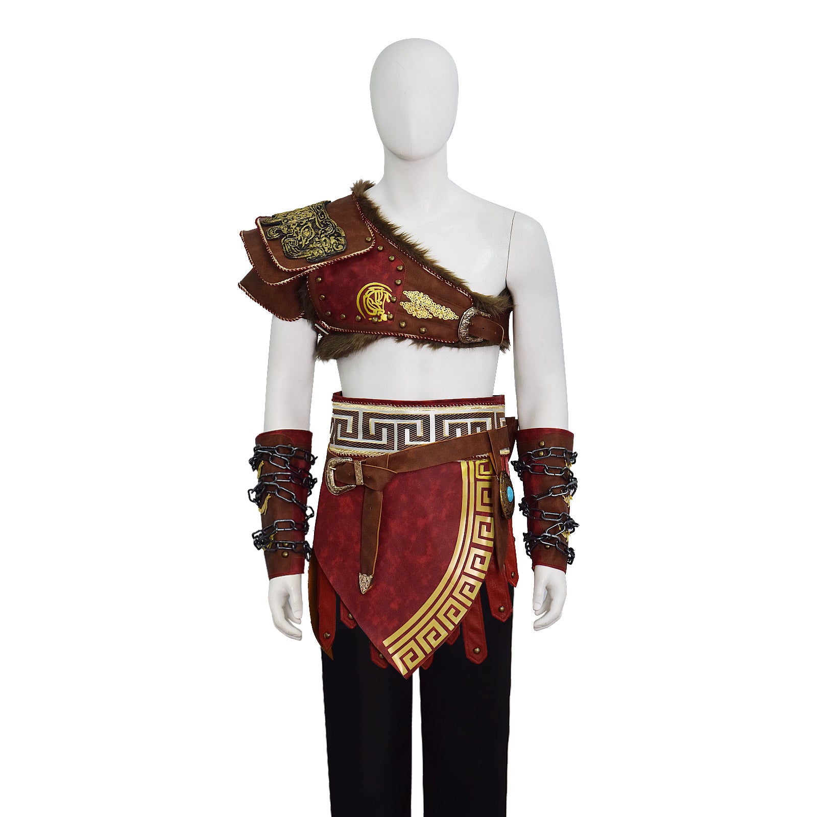 Kratos Cosplay Costume Martial Deity 4 Spartan Warrior Leather Battle Outfit ACcosplay