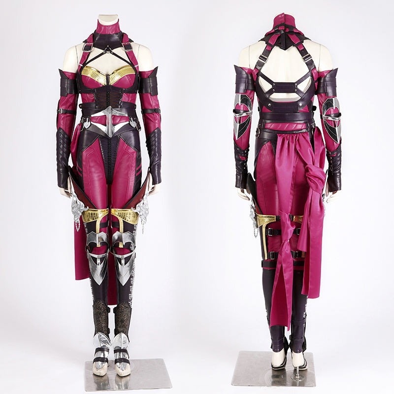 MK 1 Mileena Costume Mortal Kombat Cosplay Mask Outfit Halloween Party Suit