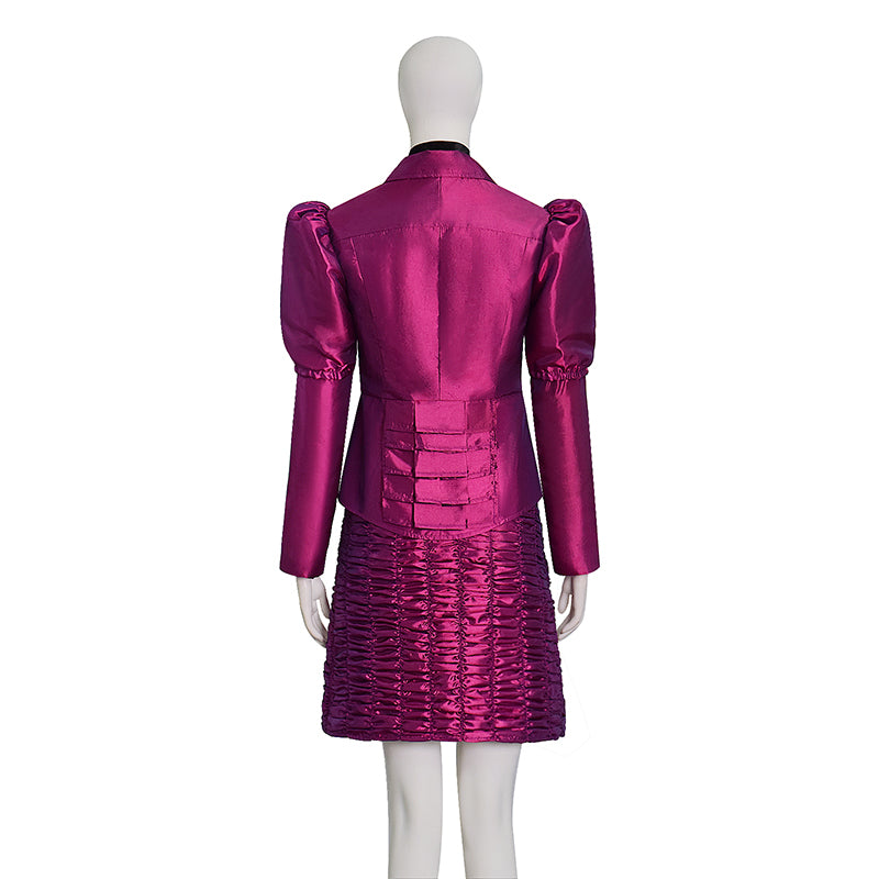 The Hunger Games Effie Trinket Reaping Scene Cosplay Costume Purple Dress ACcosplay