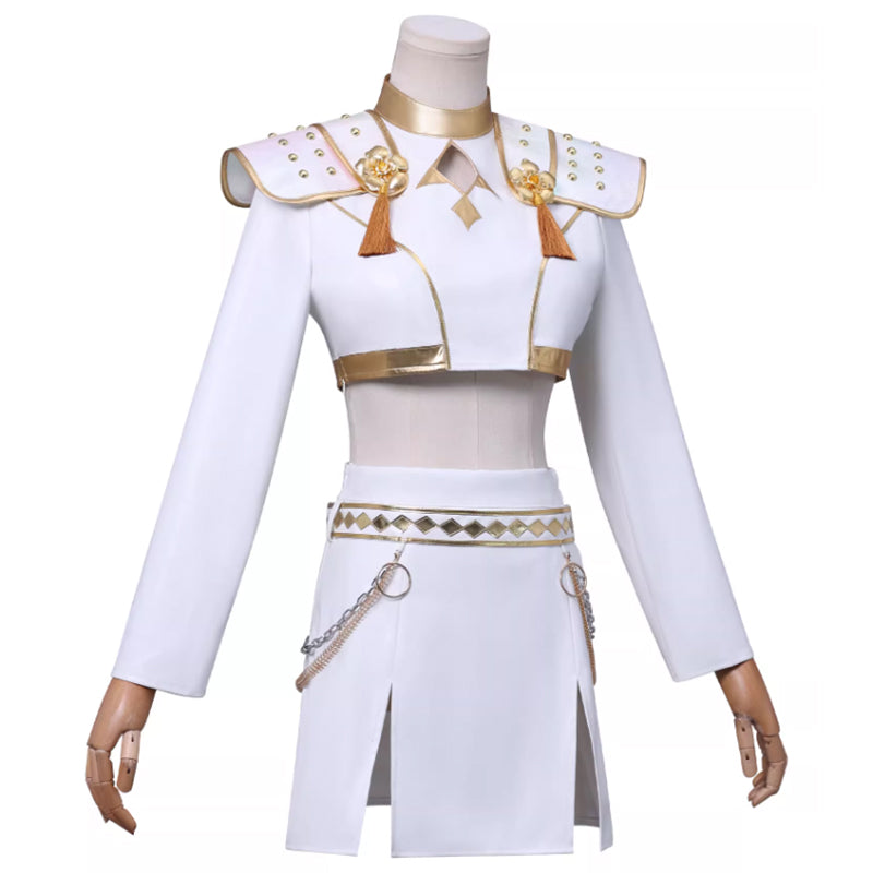 Kpop Demon Hunters Zoey Cosplay Costume Golden White Dance Halloween Suit ACcosplay