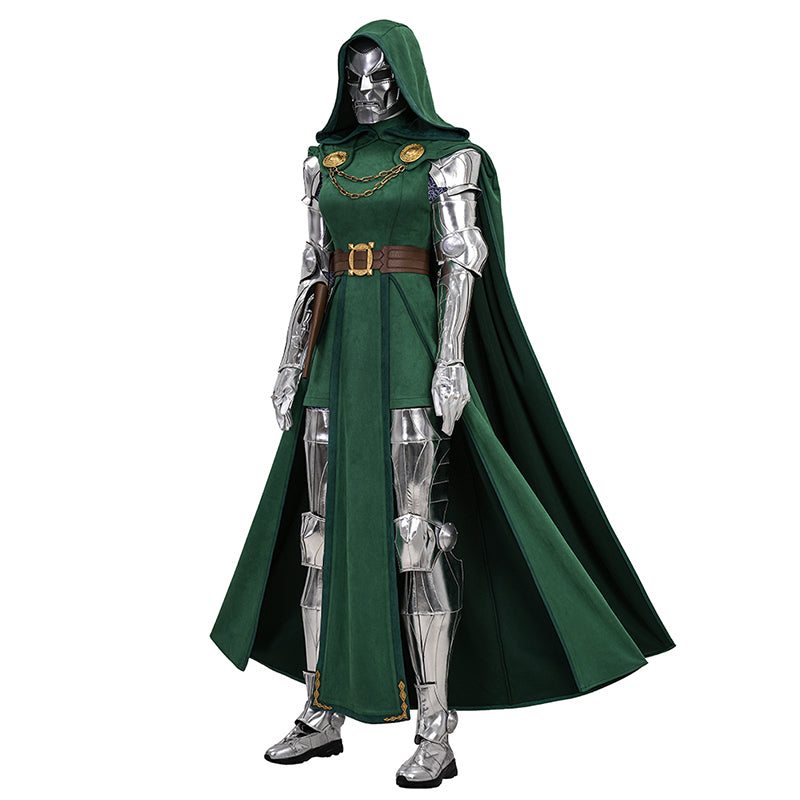 Doctor Doom Female's Cosplay Costume With Mask Dr. Victor von Doom Outfit ACcosplay