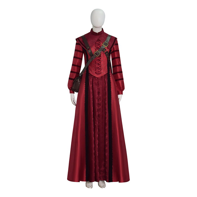 1666: Amsterdam Noa Cosplay Costume Red Long Dress with Accessories ACcosplay
