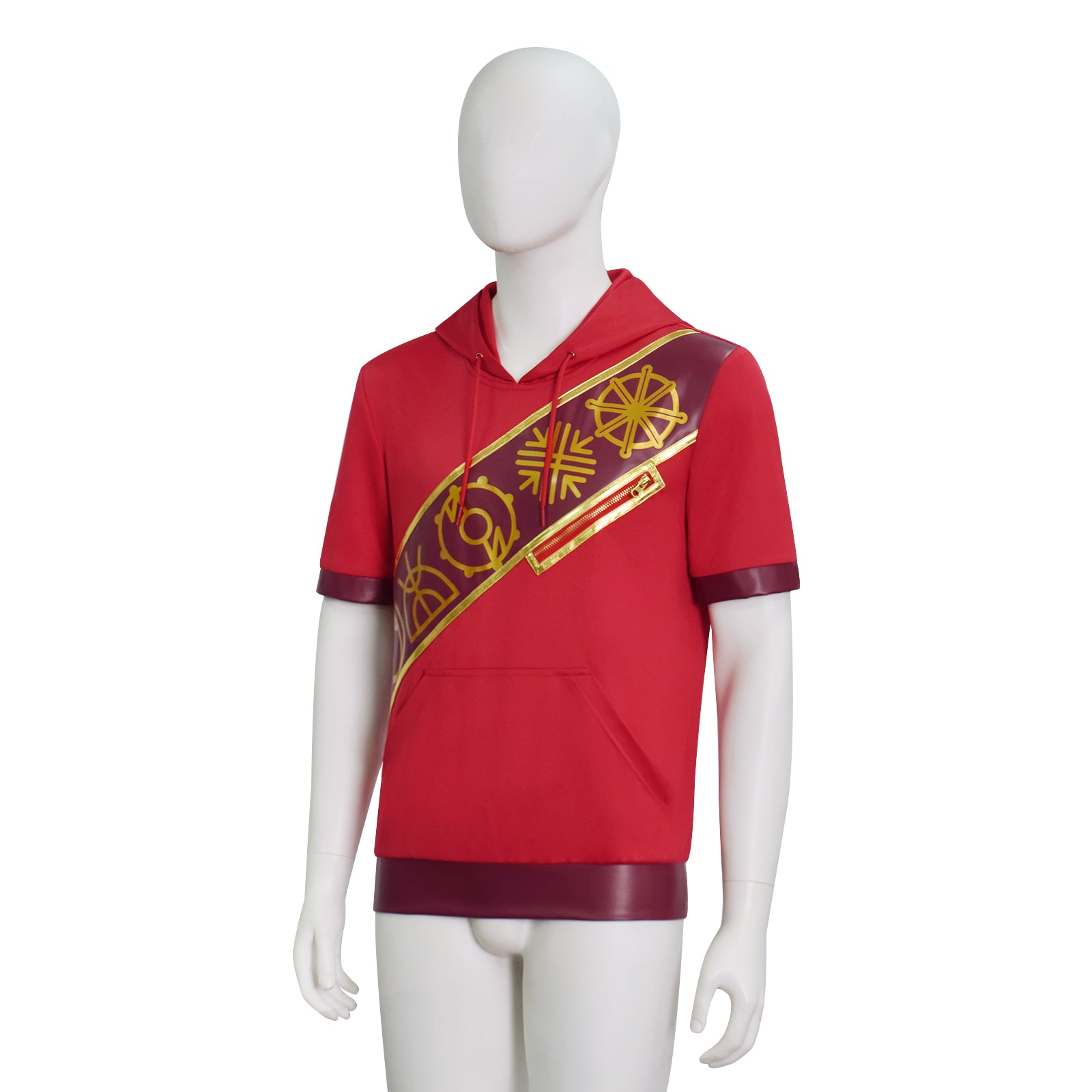 Zombies 5 Ray Cosplay Costume Hoodie Men Red Short Sleeve Hooded Sweatshirt Accosplay