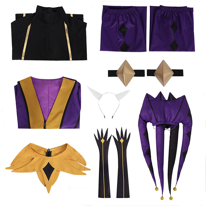The Freak Circus Jester Cosplay Costume Jester Purple Halloween Party Suit ACcosplay